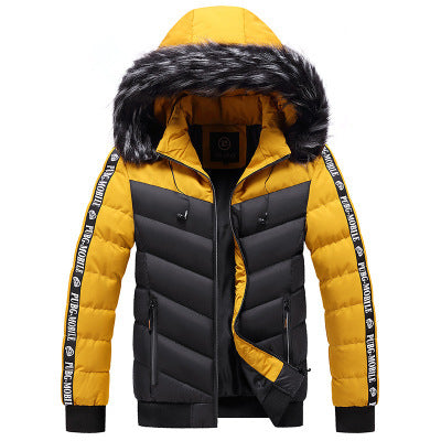 Hooded Jacket Men's Thick Warm Cotton Jacket ，