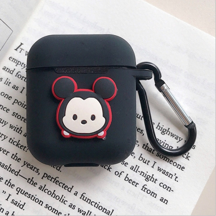 Compatible with Apple, AirPods Protective Jacket Cute Cartoon Silicone Anti-Falling Earphone Jacket Japanese Korean Women''s Key-Clasp Hanging Rope