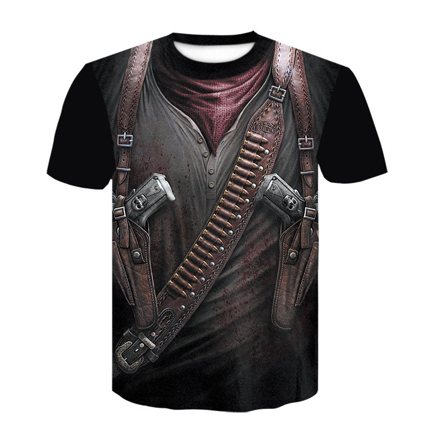 Men's Trendy Short Sleeve 3D Digital Printed T-shirt