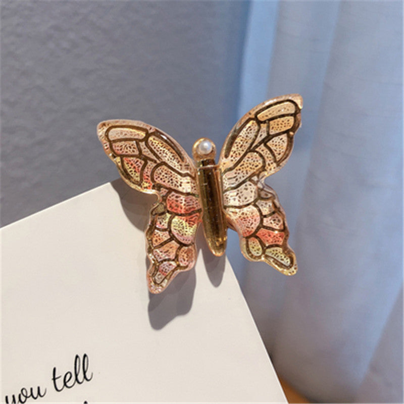 Color Butterfly Hairpin Net Red Simple Temperament Clip Headdress Hair Accessories