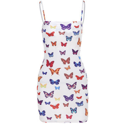 Velvet Butterfly Print Dress
