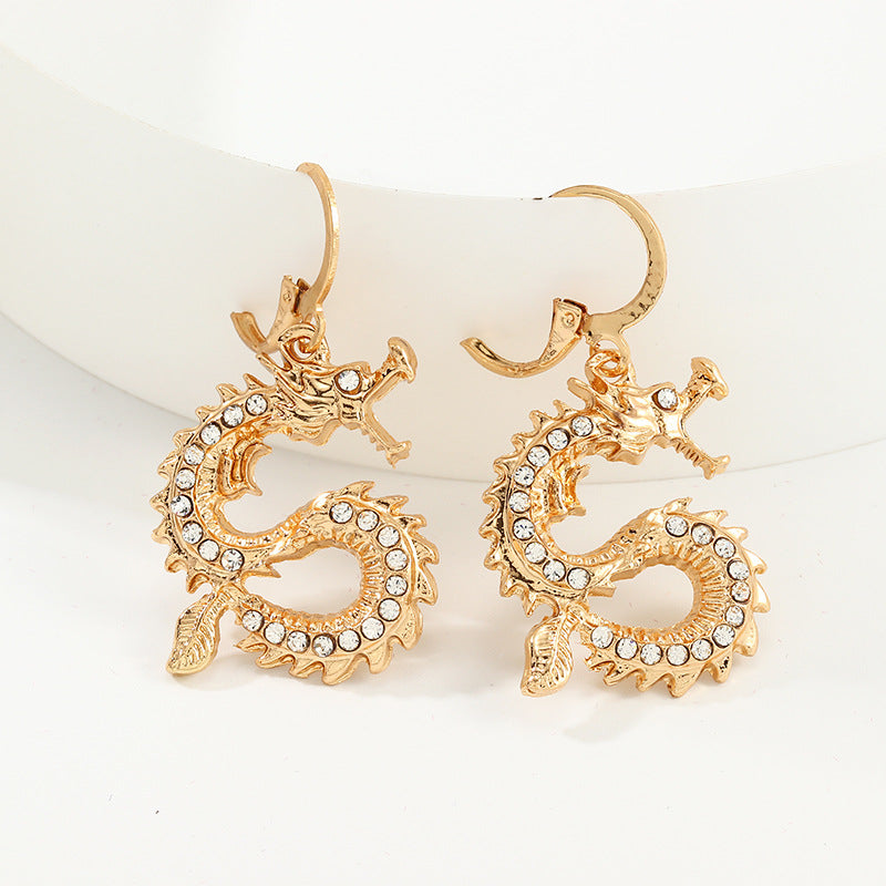 Chinese Style Totem Dragon Earrings