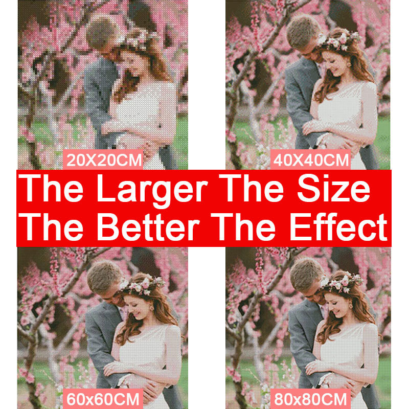 Abstract Portrait Tree Decoration Diamond Embroidery Square Rhinestones