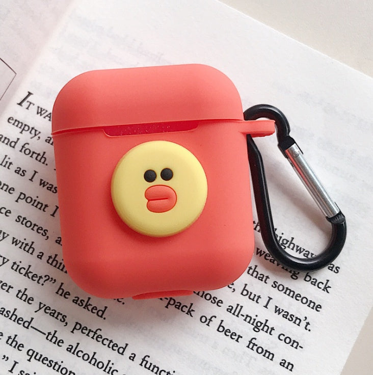 Compatible with Apple, AirPods Protective Jacket Cute Cartoon Silicone Anti-Falling Earphone Jacket Japanese Korean Women''s Key-Clasp Hanging Rope