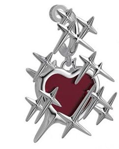Shining Heart Cold Wind Red Thorns Love Shining Ear Studs Earrings