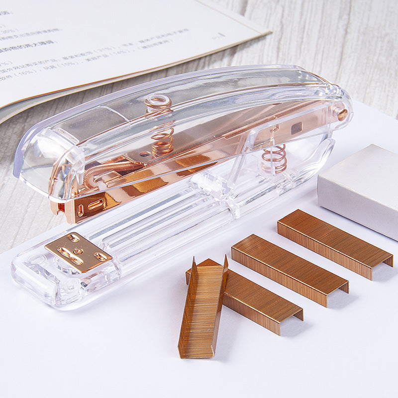 Student Transparent And Labor-Saving Fashion Light Stapler