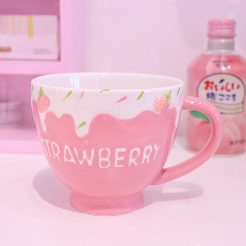 Embossed Three-Dimensional Strawberry Milk Girl Cup