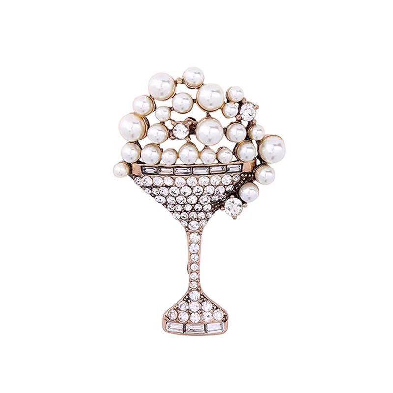 Vintage Wine Glass Brooch