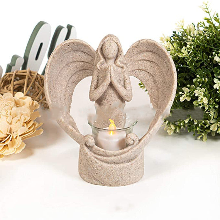 Resin Angel Candle Holder Christ Church Memorial Angel Statue