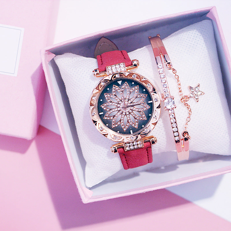 Rotating Ladies Net Red Quartz Watch Casual
