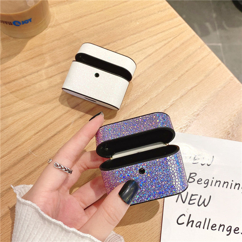 Compatible with Apple, Luxury Glitter Luxury Fish Scale Pattern Airpods Earphone Sleeve