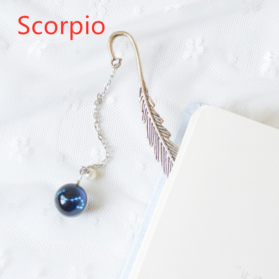 Original Luminous Twelve Constellation Bookmark Metal Retro