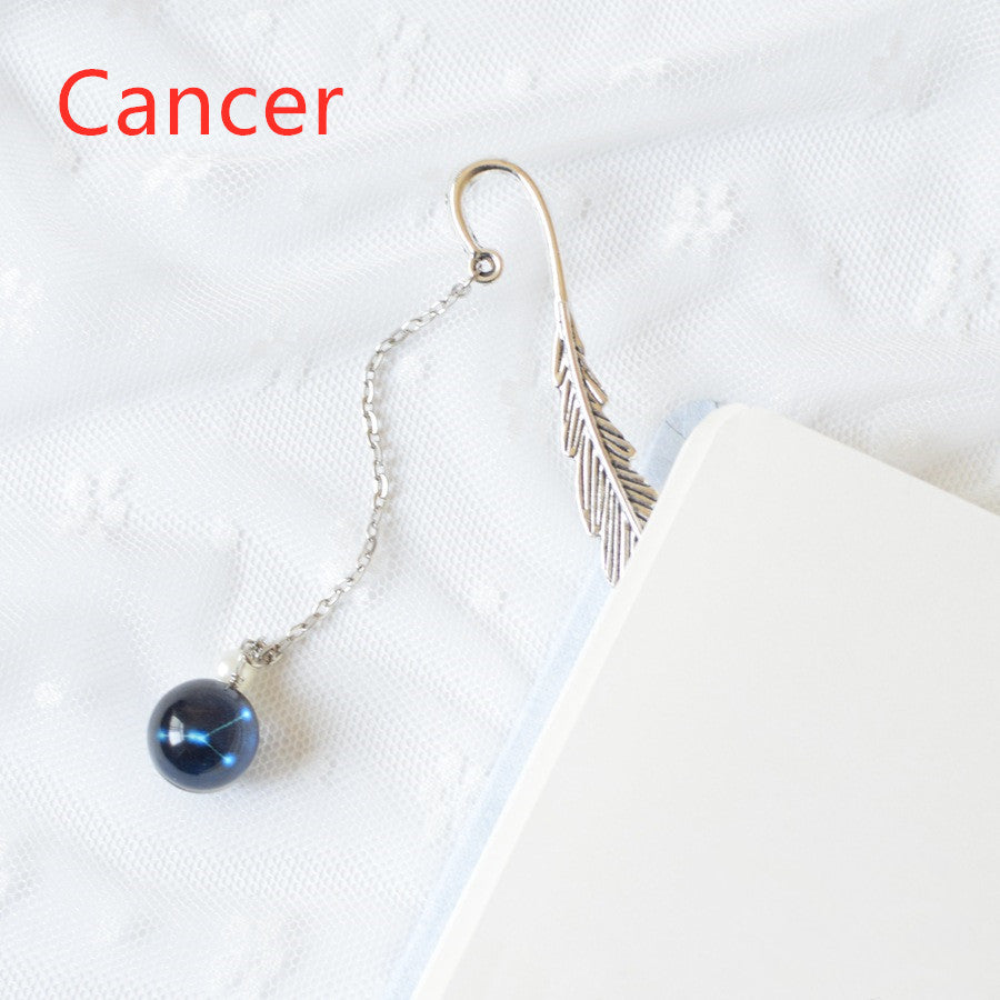 Original Luminous Twelve Constellation Bookmark Metal Retro