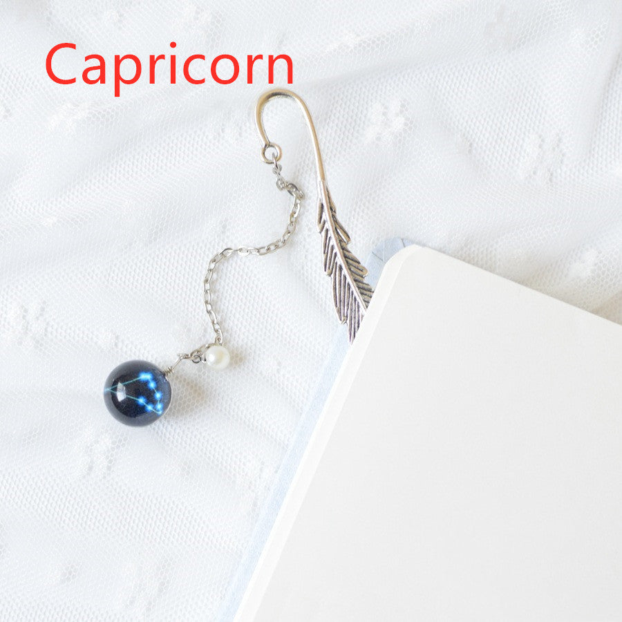 Original Luminous Twelve Constellation Bookmark Metal Retro