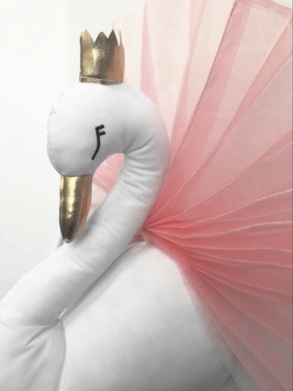 Nordic White Pink Crown Swan Wall Hanging Wall Decoration