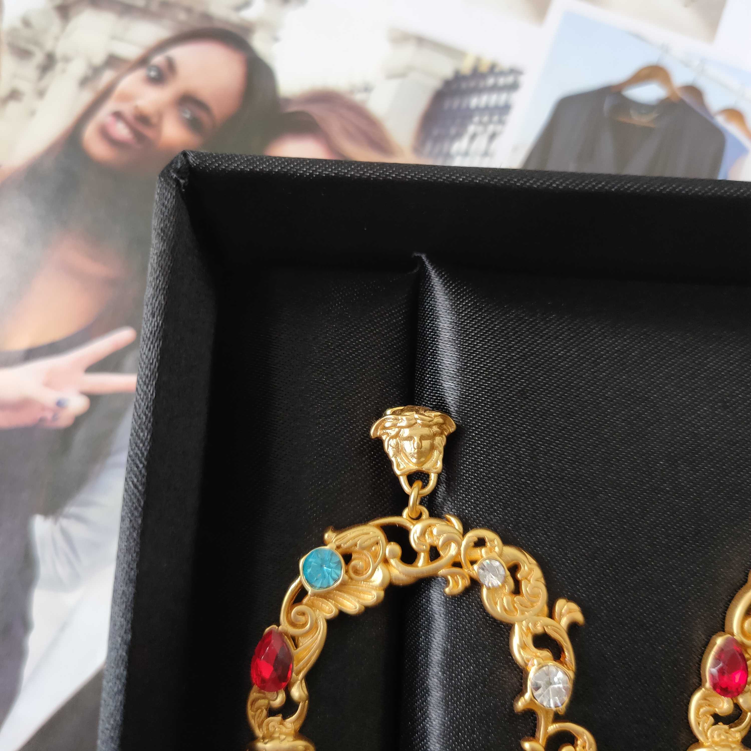 Human Head Medusa Fancy Diamond Flower Vine Earrings