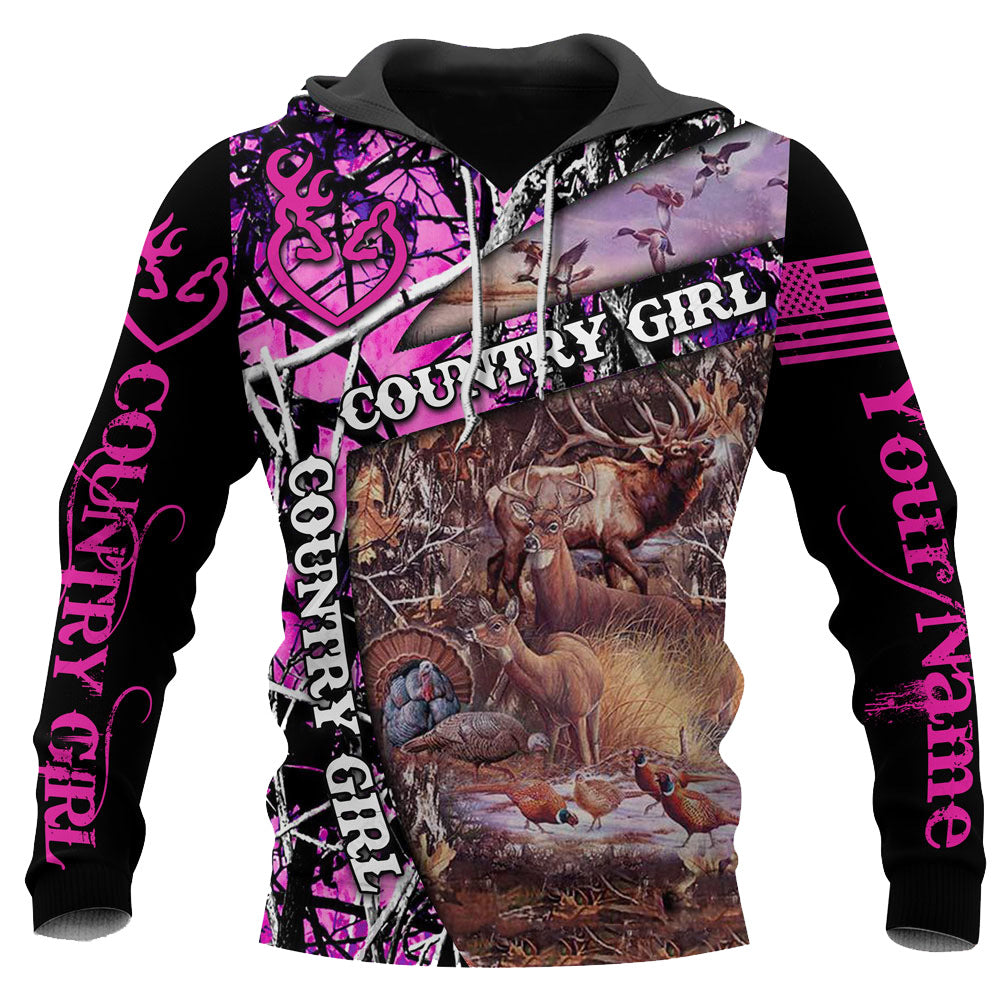 3D Digital Print Hooded Pullover Sweatshirt