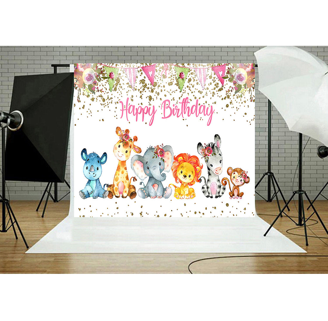 Cartoon Animal World 3D Photo Studio Photography Background Cloth