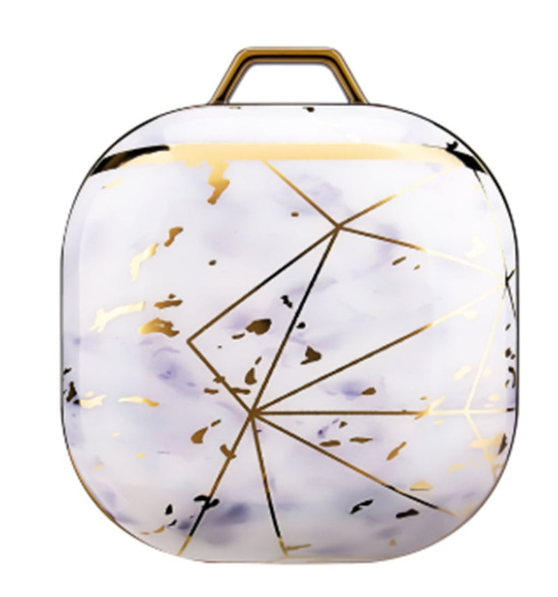 Electroplating Gold Black and White Mosaic Marble Earphone Sleeve