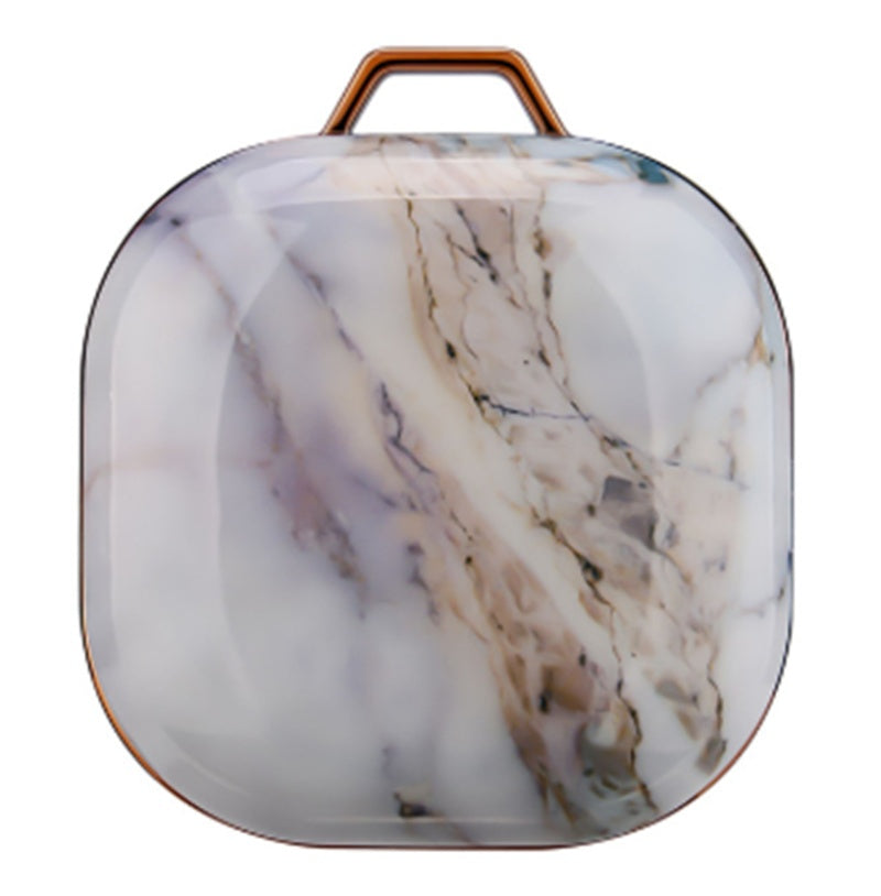 Electroplating Gold Black and White Mosaic Marble Earphone Sleeve