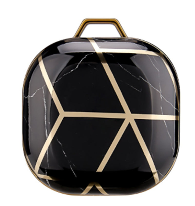 Electroplating Gold Black and White Mosaic Marble Earphone Sleeve