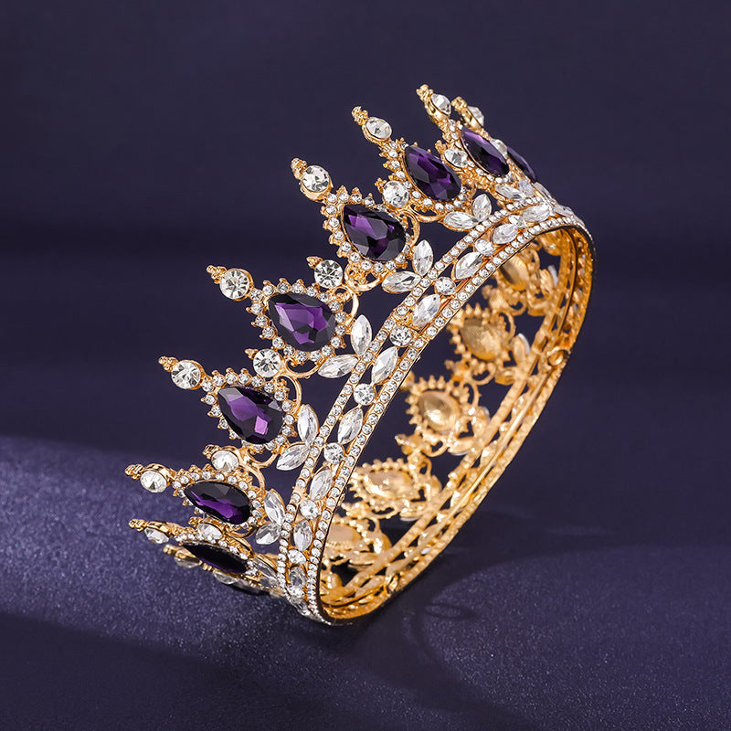 Rhinestone Crown Full Circle Big Crown Bridal Tiara Crown