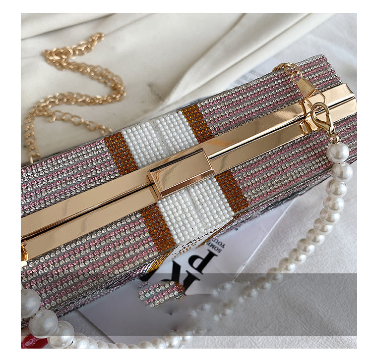 Diamond-Studded Dollar Bag Full Diamond Dollar Shoulder Bag