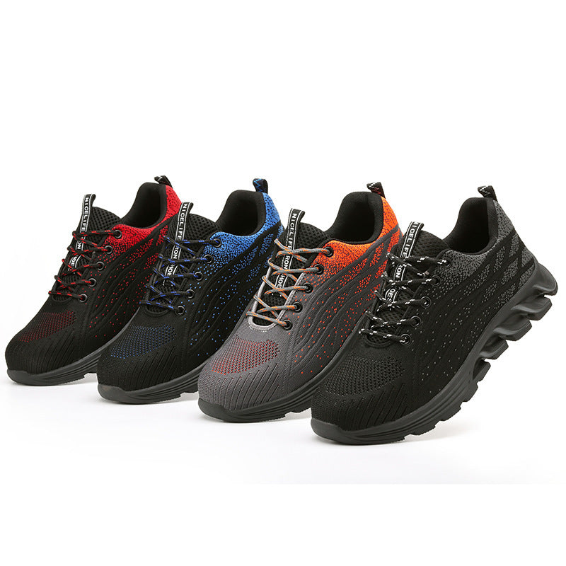 Men's Breathable Steel Toe Anti-Smash and Anti-Piercing Work Shoes