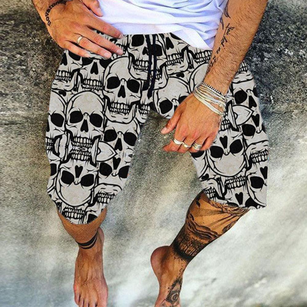 Retro Printed Summer Loose Casual Shorts Sports Five Point Pants Beach Pants