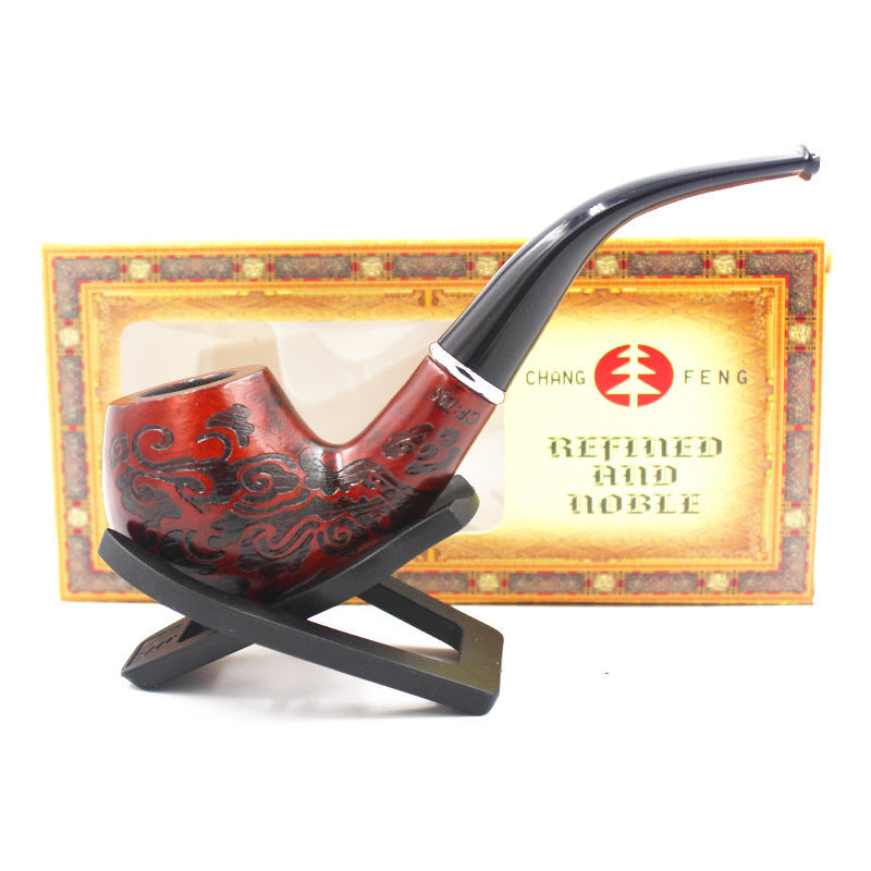 Wood Grain Pipe Curved Handle