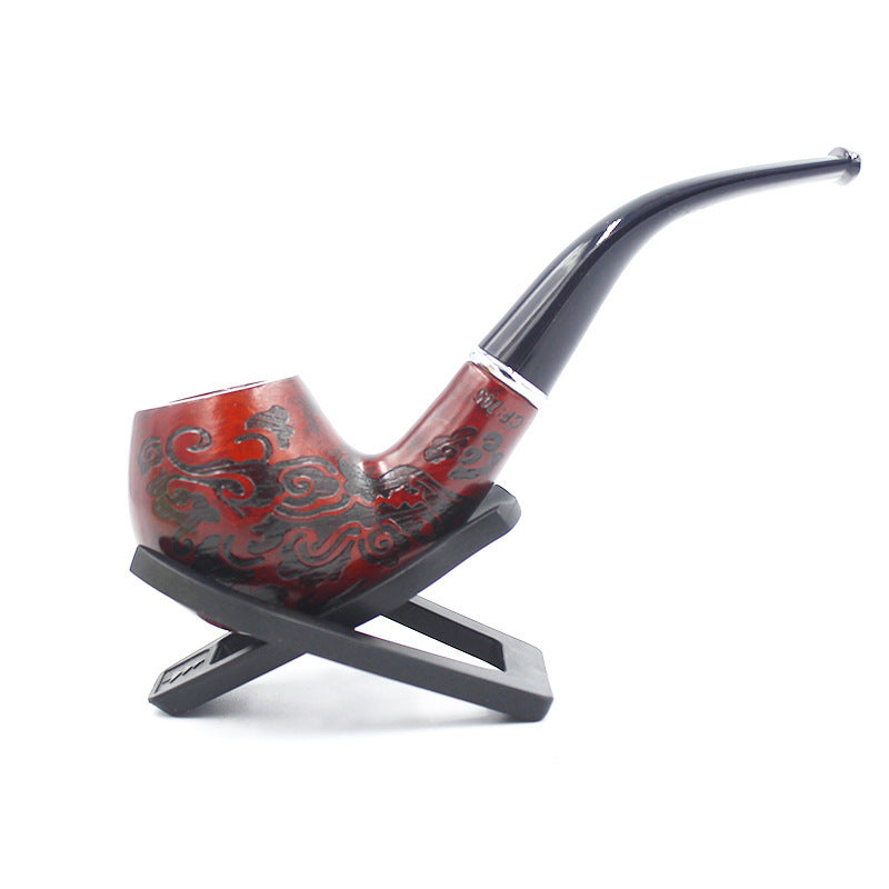 Wood Grain Pipe Curved Handle