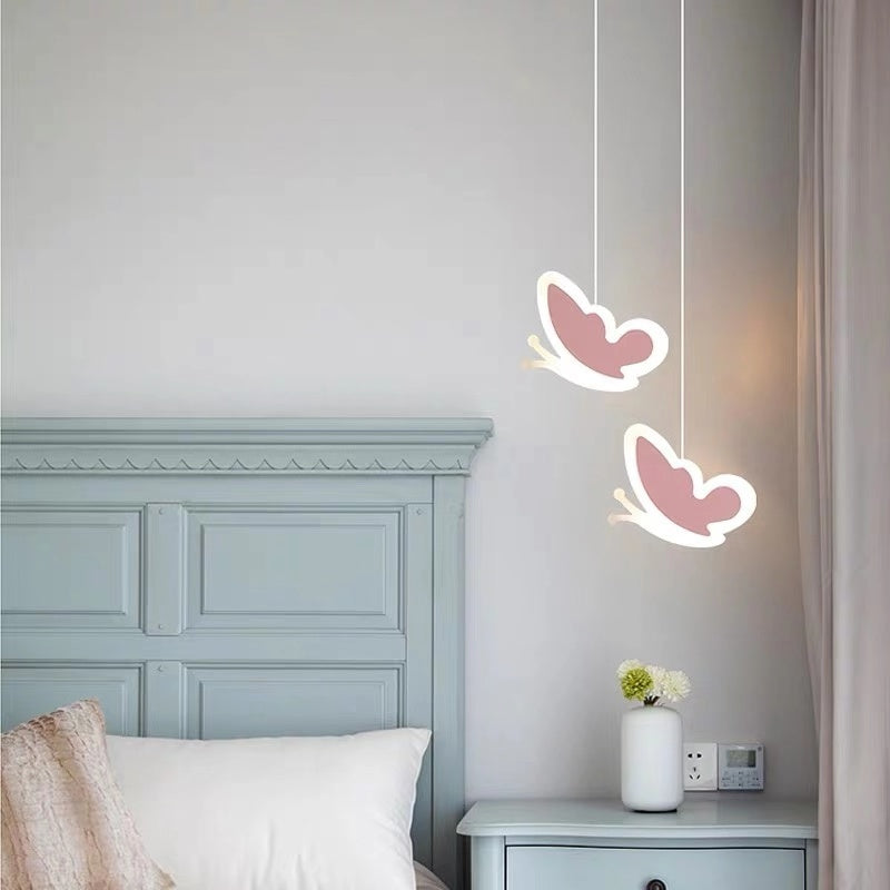 Creative Heart-Shaped Butterfly Flower Children's Room Ceiling Lamp Chandelier Bedroom Lamps