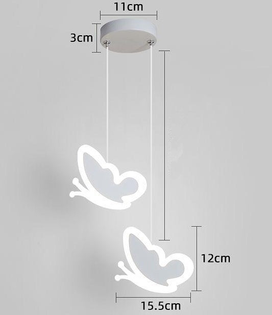 Creative Heart-Shaped Butterfly Flower Children's Room Ceiling Lamp Chandelier Bedroom Lamps