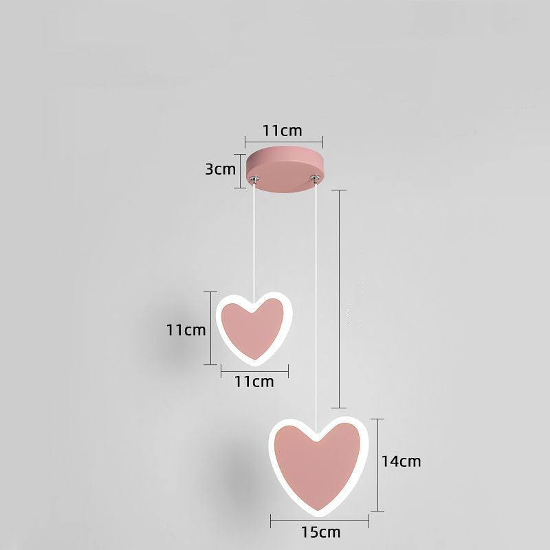 Creative Heart-Shaped Butterfly Flower Children's Room Ceiling Lamp Chandelier Bedroom Lamps