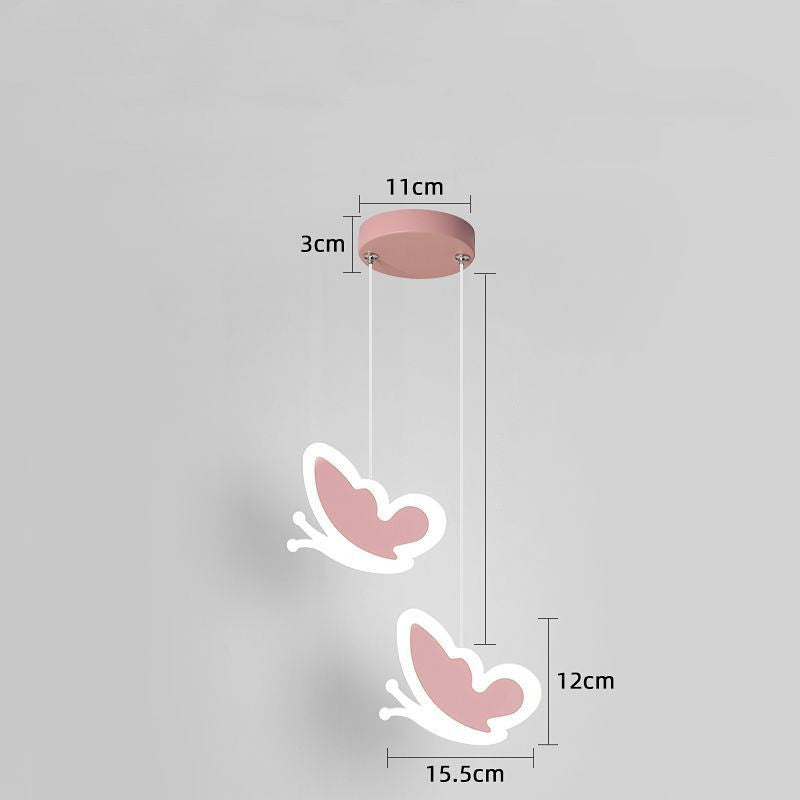 Creative Heart-Shaped Butterfly Flower Children's Room Ceiling Lamp Chandelier Bedroom Lamps