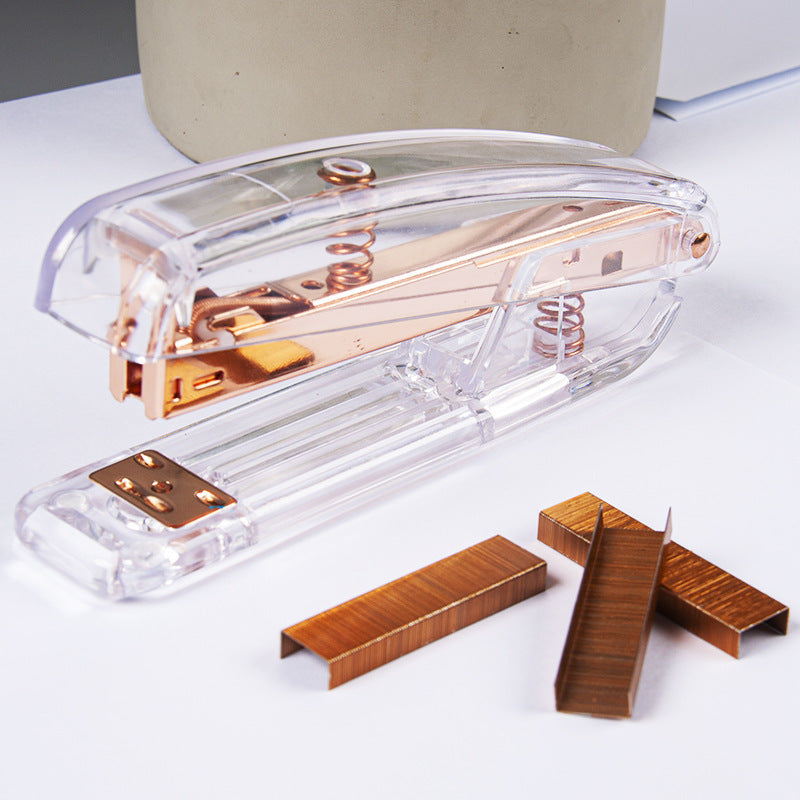 Student Transparent And Labor-Saving Fashion Light Stapler