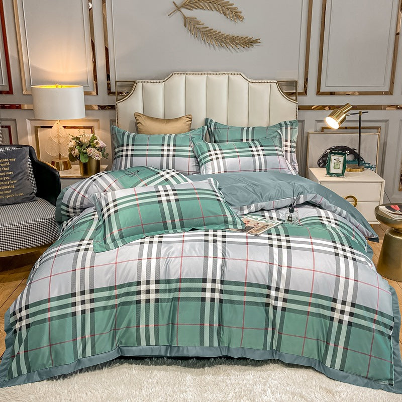 Sky Silk Washed Silk Printed Four Piece Set Spring Summer Ice Silky Silky Bedding Gift