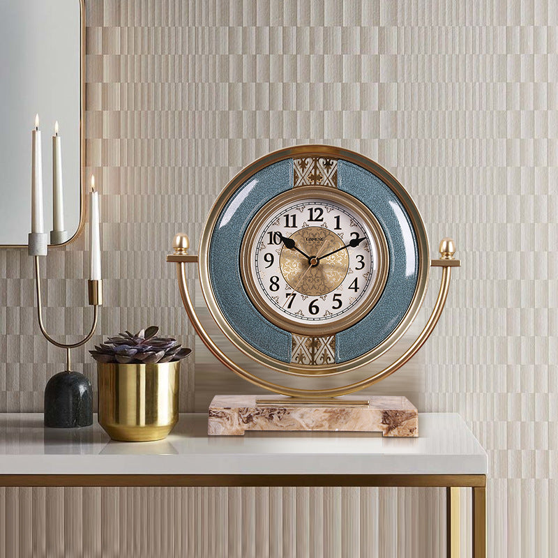 Living Room Old-Fashioned Decorations Fashion Household Desktop Clocks Bedroom Mute And Simple