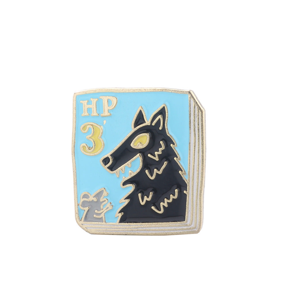 Harried Wizard Student Enamel Pin Brooches Potters 1-7 Books Micro Chapter Badge Metal Brooch Badge Collar Jewelry