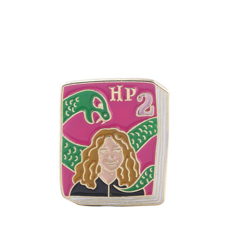 Harried Wizard Student Enamel Pin Brooches Potters 1-7 Books Micro Chapter Badge Metal Brooch Badge Collar Jewelry