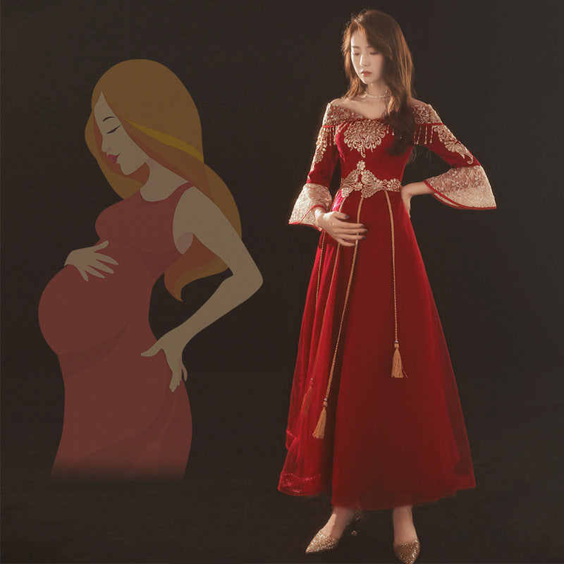 Thin One-Shoulder Chinese Style Chinese Style Plus Size Dress