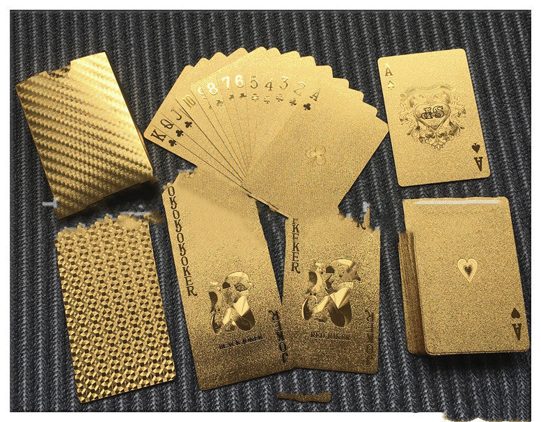 Macau Fengyun The Same Gold Poker Texas Plastic Playing Cards Frosted Creative Gold Foil Playing Cards Waterproof