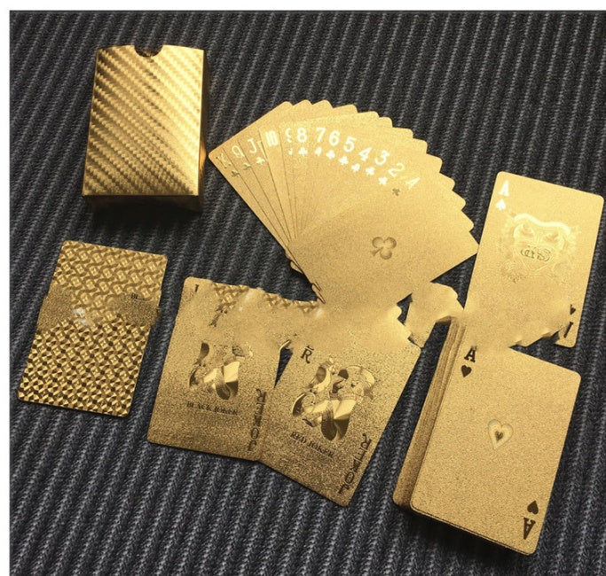 Macau Fengyun The Same Gold Poker Texas Plastic Playing Cards Frosted Creative Gold Foil Playing Cards Waterproof