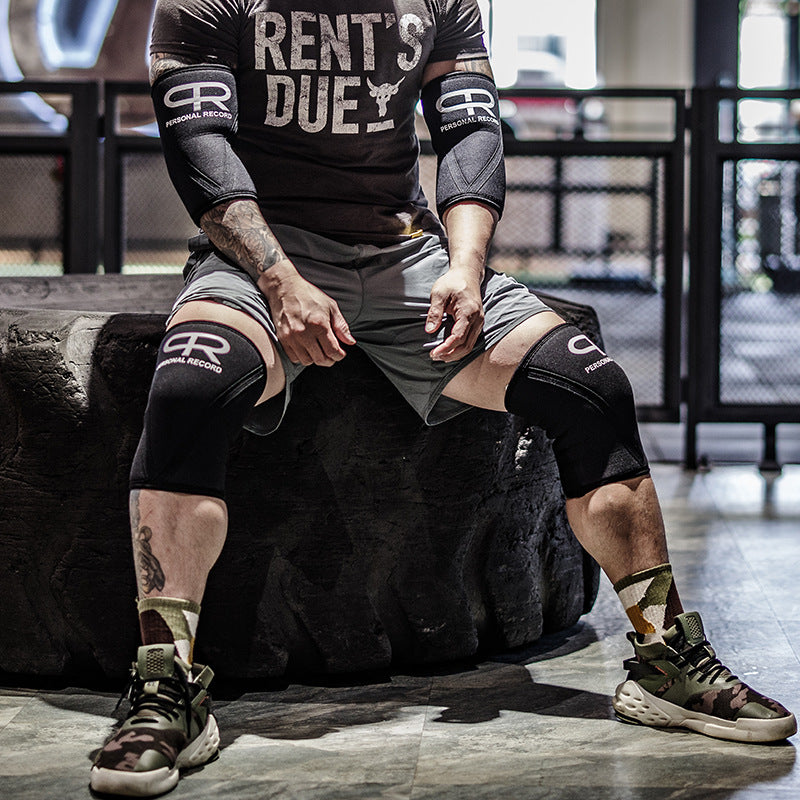 PR Wheel Brother Fitness Knee Pads Squat Professional Support Hercules Weightlifting Powerlifting Equipment Fitness Training Knee Set