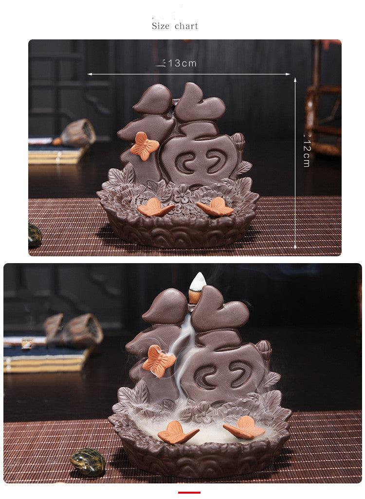 Creative Zisha Backflow Incense Burner Ceramic Crafts Swan Home Furnishings