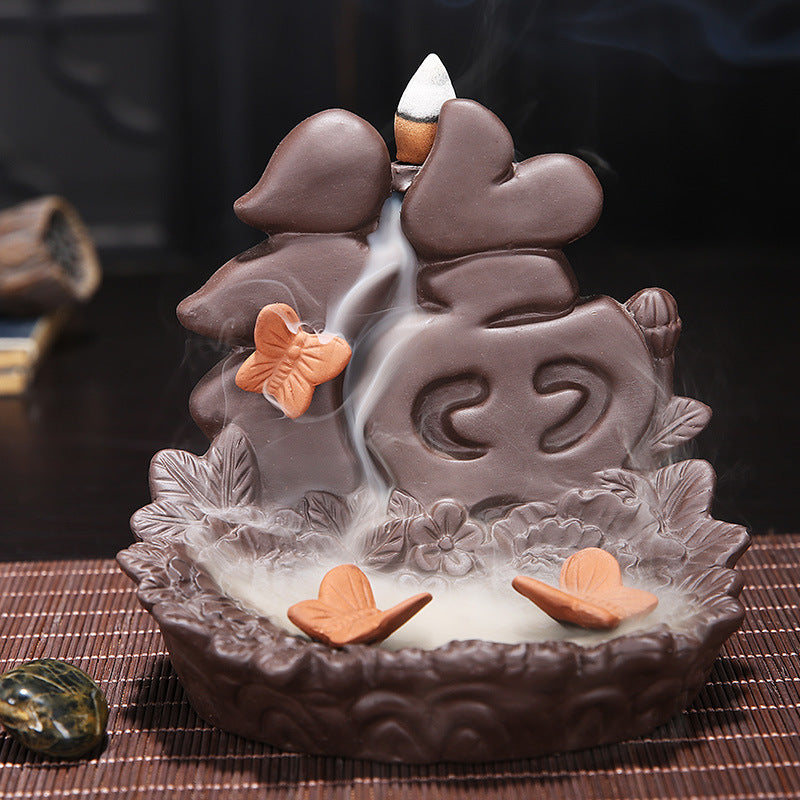 Creative Zisha Backflow Incense Burner Ceramic Crafts Swan Home Furnishings