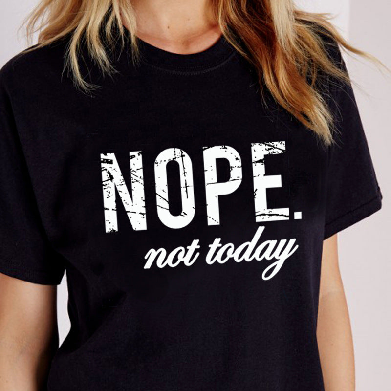 English Printed Short-Sleeved T-shirt Women