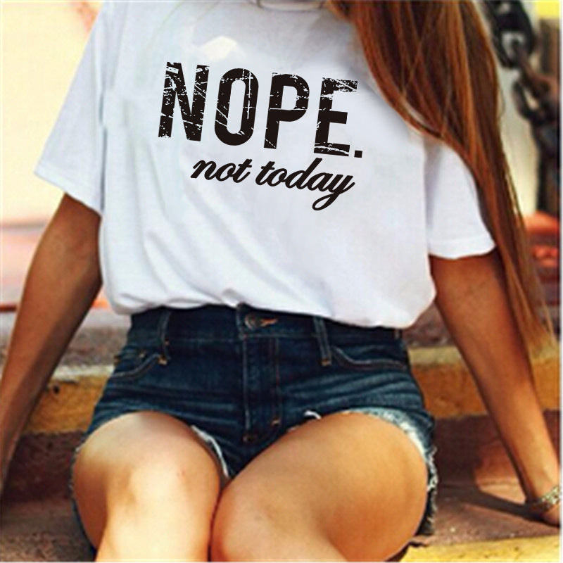 English Printed Short-Sleeved T-shirt Women