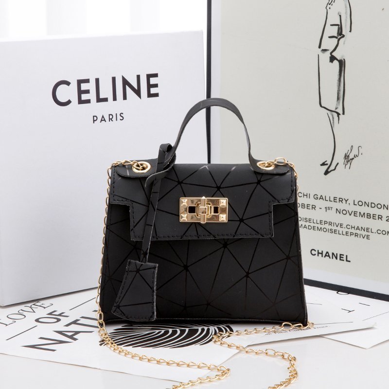 Colorful Lingge Kelly Bag Chain Lock Diagonal Phone Bag Double-Layer Fabric Mini Female Bag