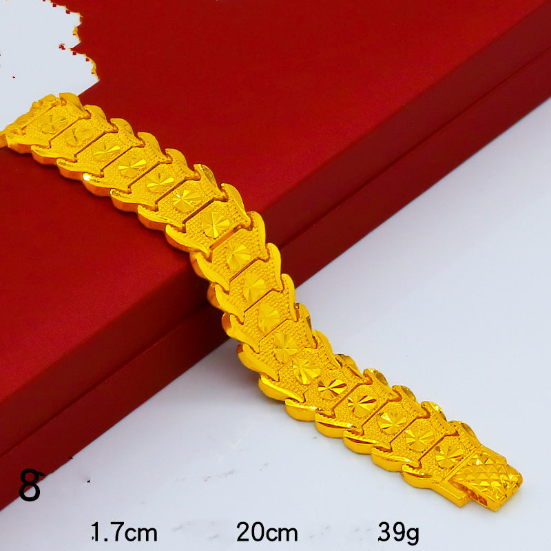 Imitation Gold Bracelet Men's Thick